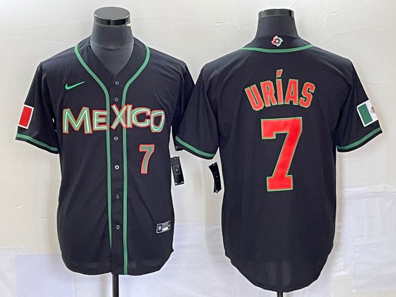 Men 2023 World Cub Mexico #7 Urias Black red Nike MLB Jersey6->more jerseys->MLB Jersey